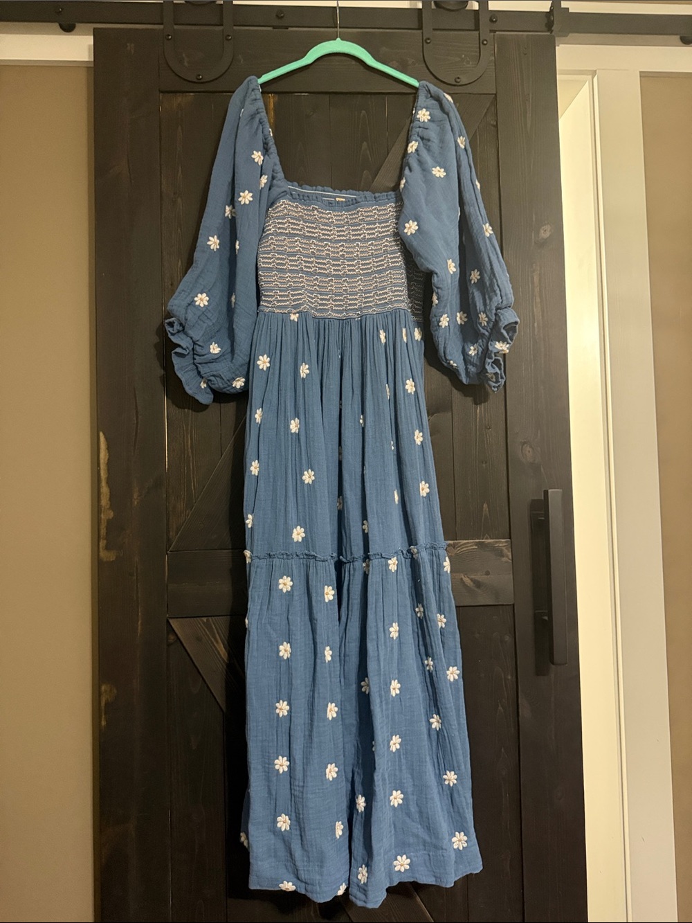 Free People Dahlia Embroidered Maxi Dress In Coastal Combo